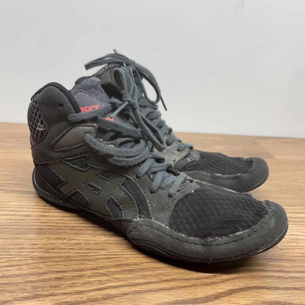 Asics Snapdown 3 Wrestling Shoes Black Youth Boy's Size 4.5